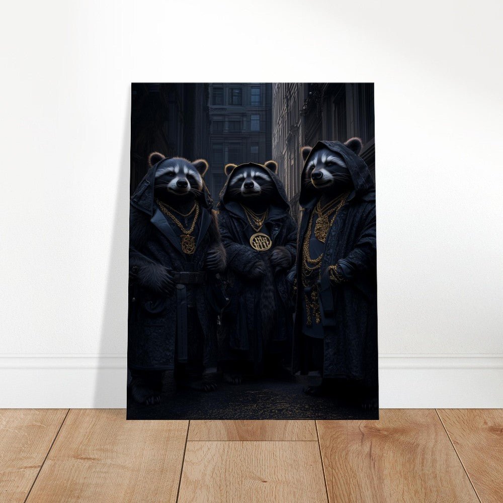 Urban Raccoon Gangster Canvas Art - ROMAG Store