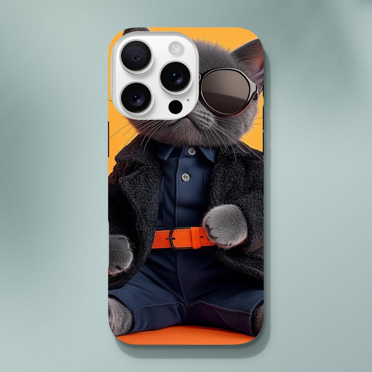 Chic Cat in Shades: Animal Fashion Week iPhone Tough Case - ROMAG Store