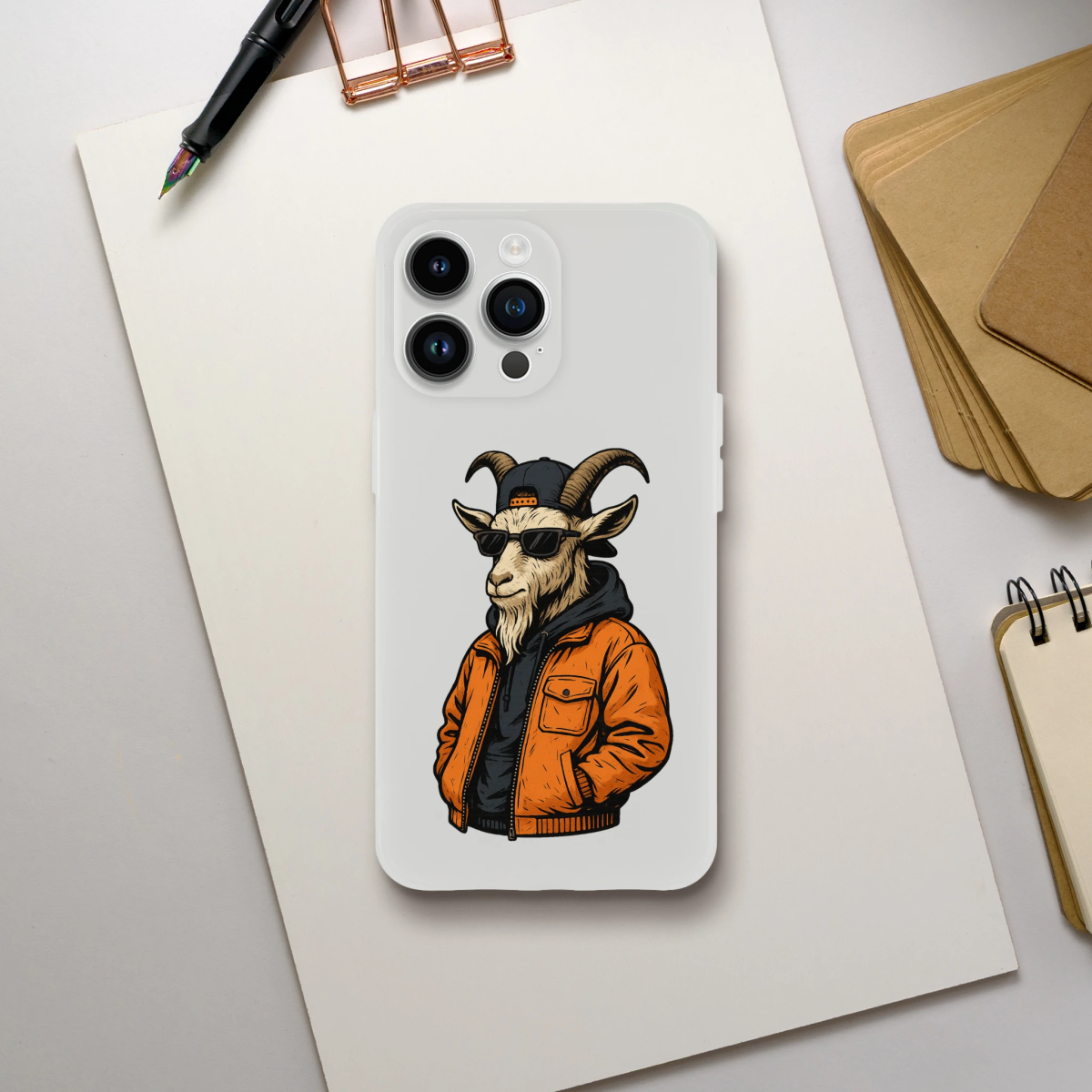 Cool Goat in Streetwear iPhone Flexi Case - ROMAG Store
