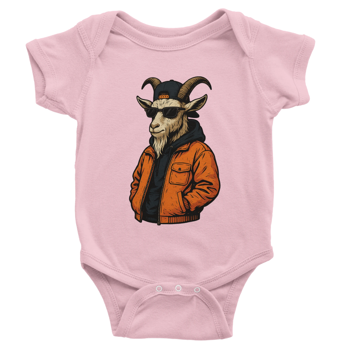 Street Style Goat Baby Short Sleeve Bodysuit - ROMAG Store