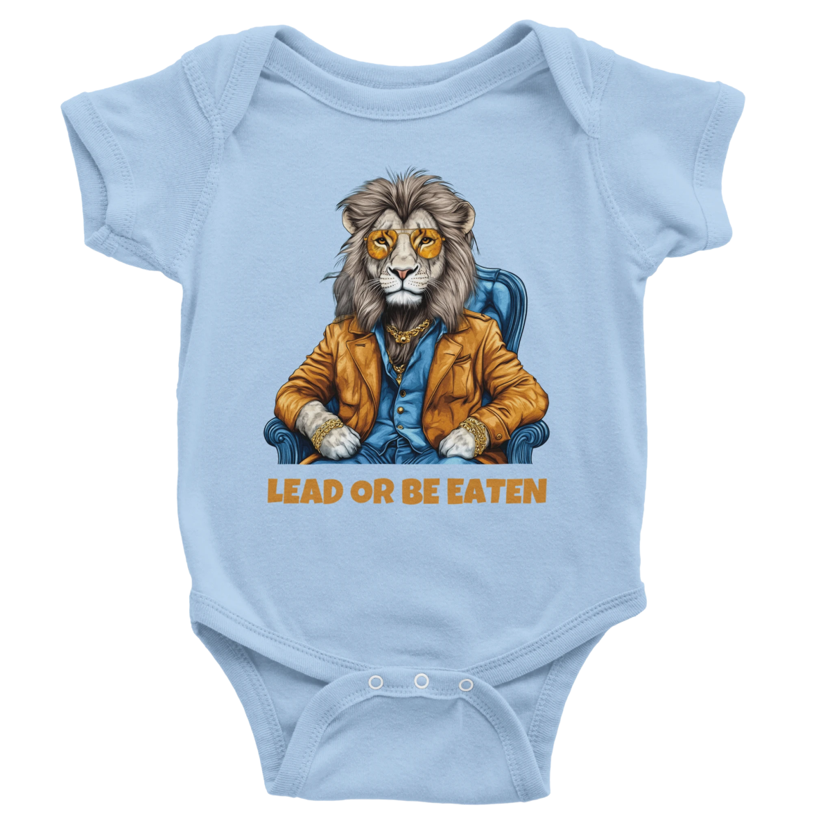Lead or Be Eaten Lion Baby Short Sleeve Bodysuit - ROMAG Store