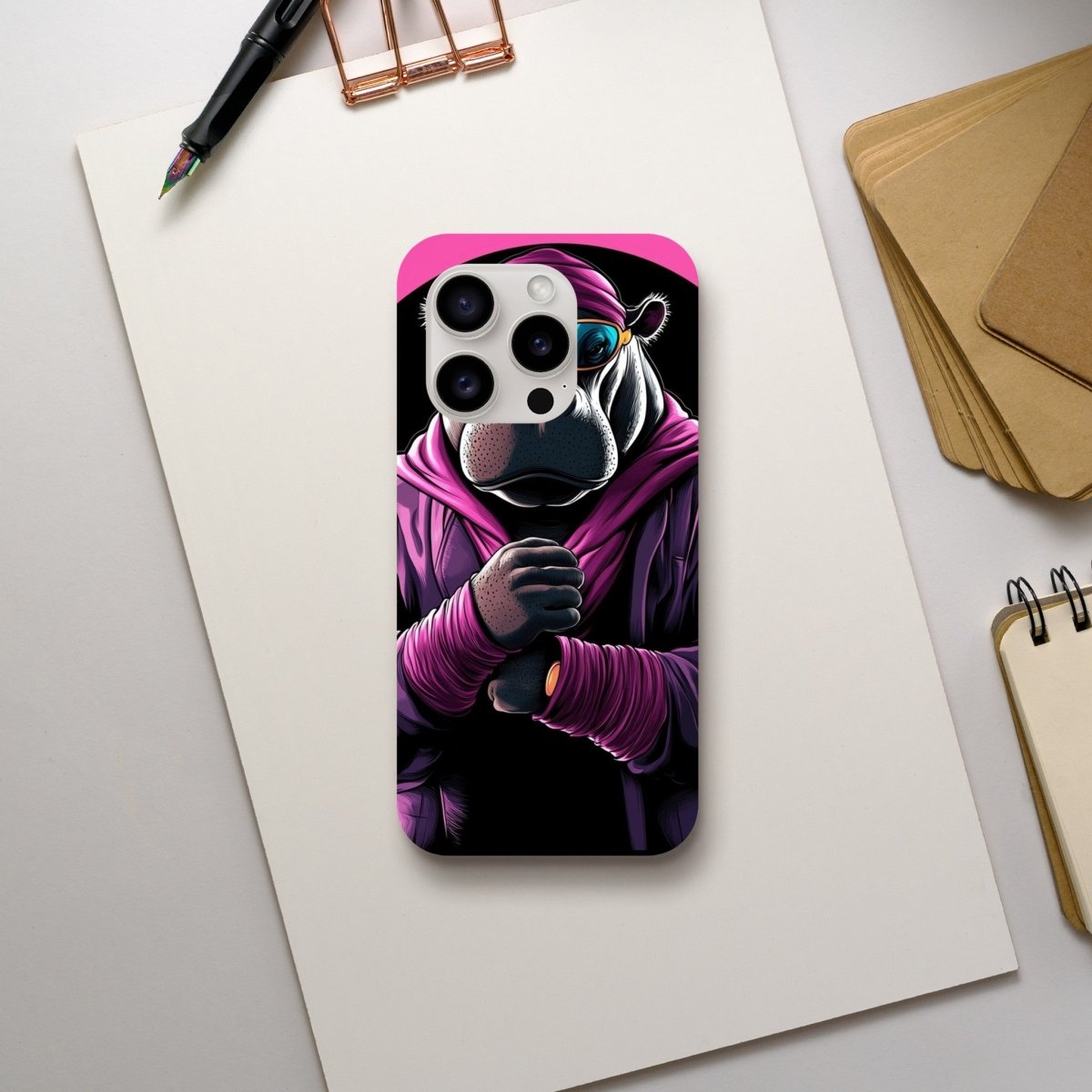 Neon Hippo Hype iPhone Tough Case - ROMAG Store