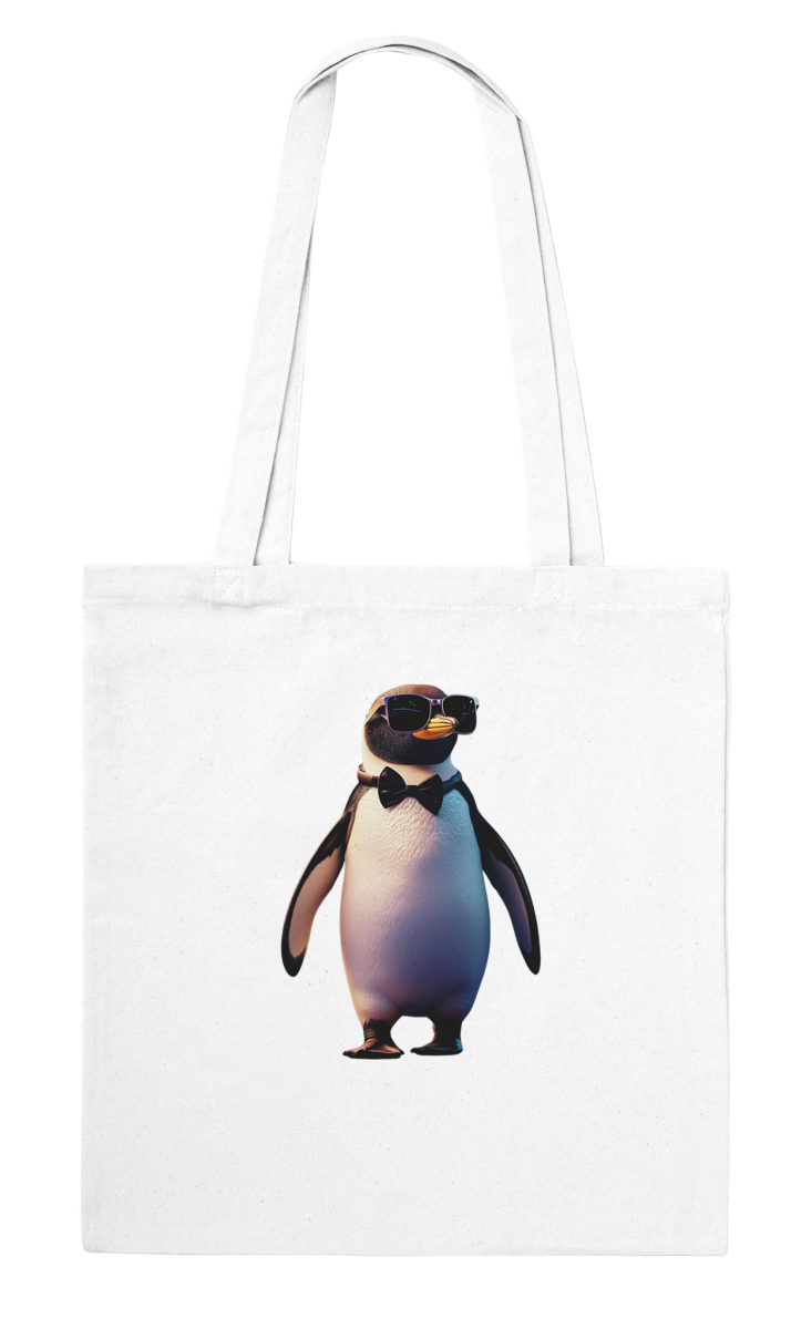 Chic Penguin Bowtie Tote Bag - ROMAG Store