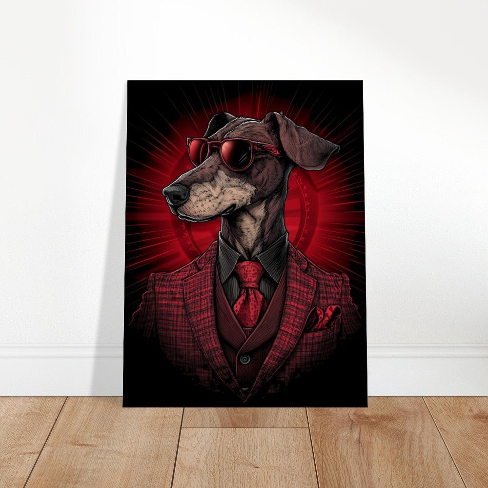 Red Suit Dapper Dog Canvas Wall Art - ROMAG Store