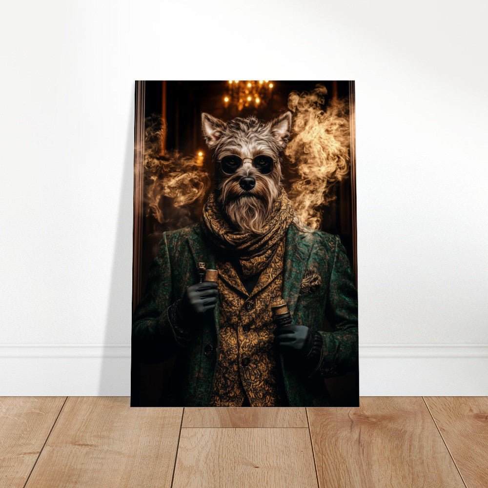 Dapper Dog with Vape Canvas Art - ROMAG Store