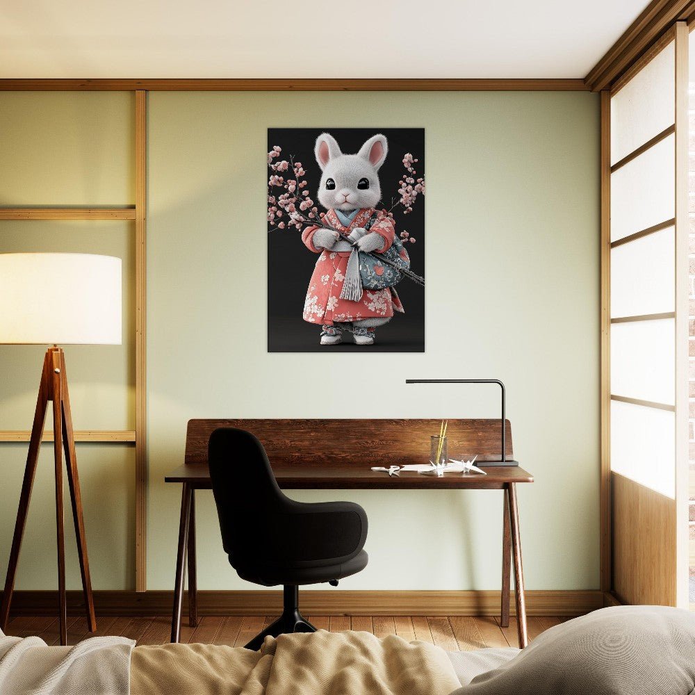Chic Bunny in Kimono Canvas Art - ROMAG Store
