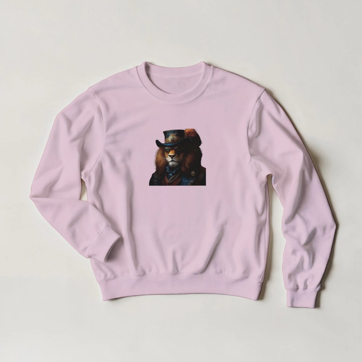 Regal Lion Sweatshirt – Steampunk Monarch Graphic in Your Choice of Six Bold Hues - ROMAG Store