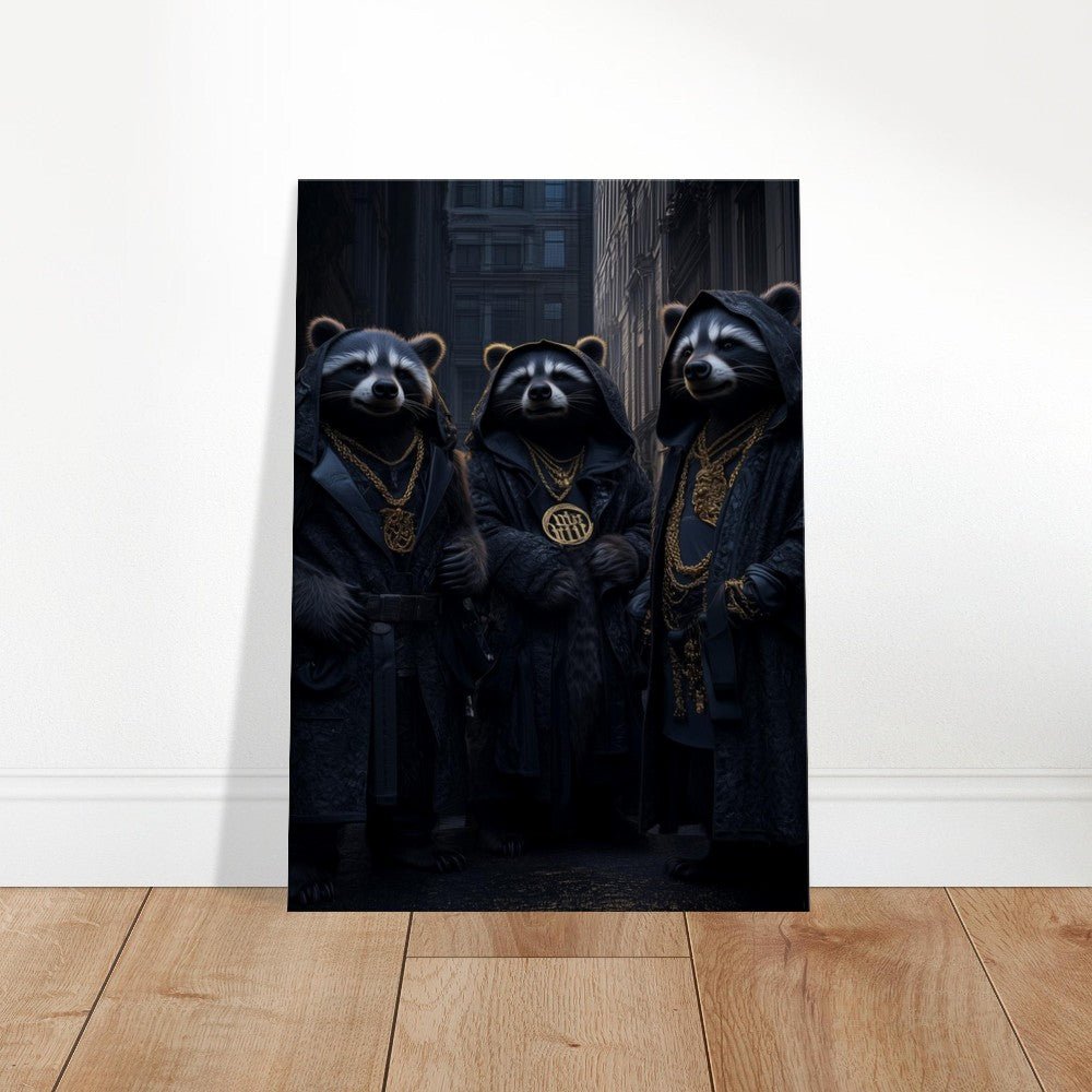Urban Raccoon Gangster Canvas Art - ROMAG Store
