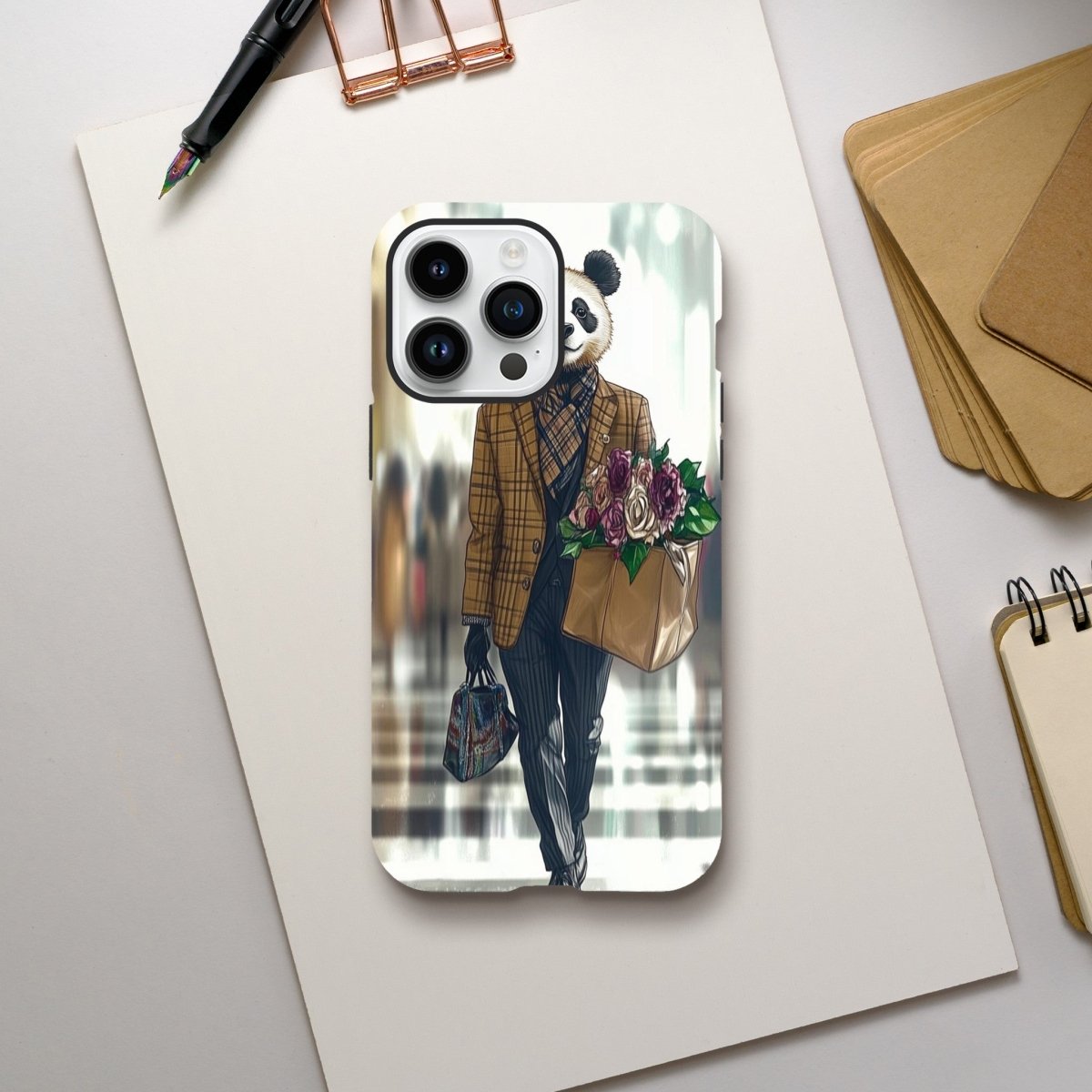 Panda Dapper Lady iPhone Tough Case - ROMAG Store