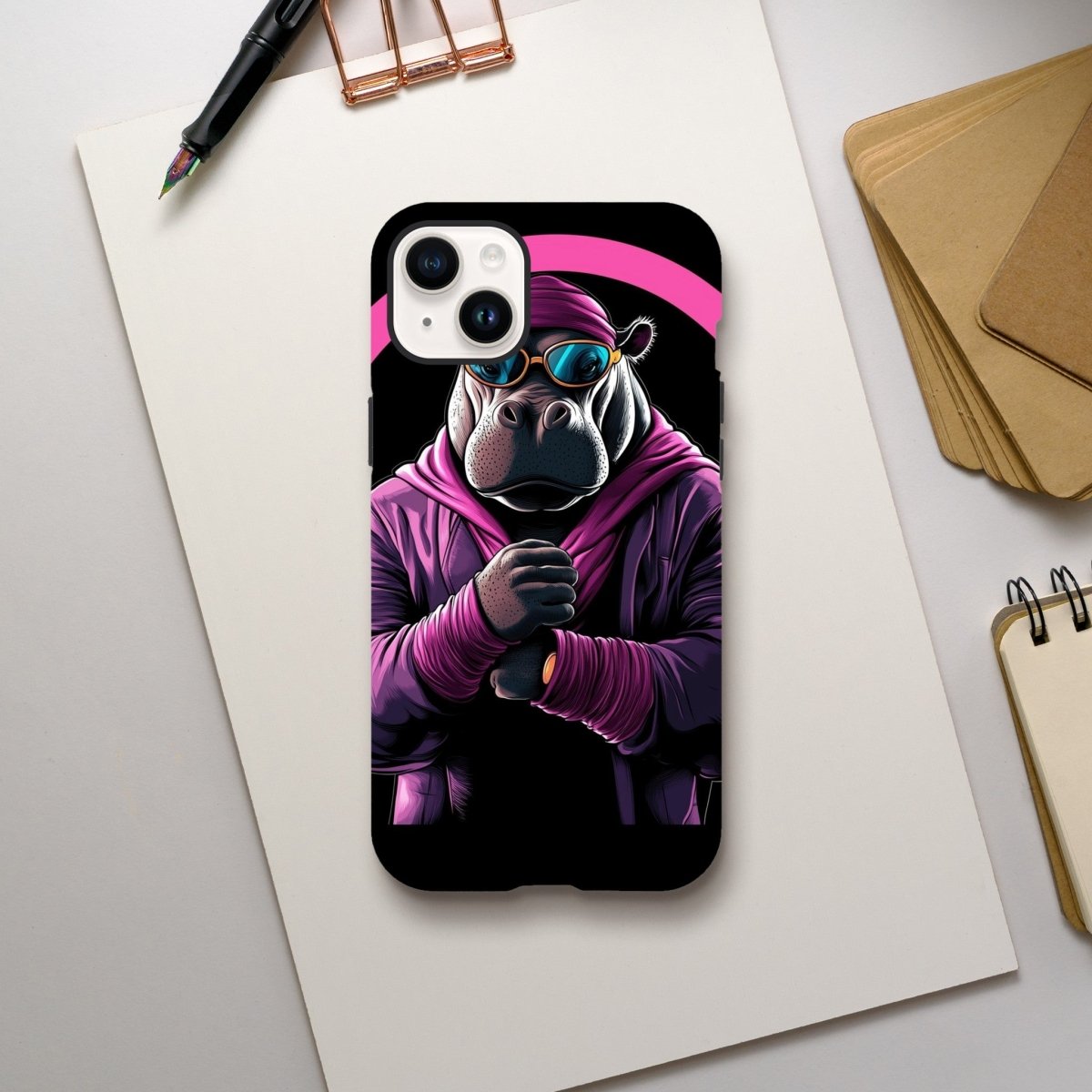Neon Hippo Hype iPhone Tough Case - ROMAG Store