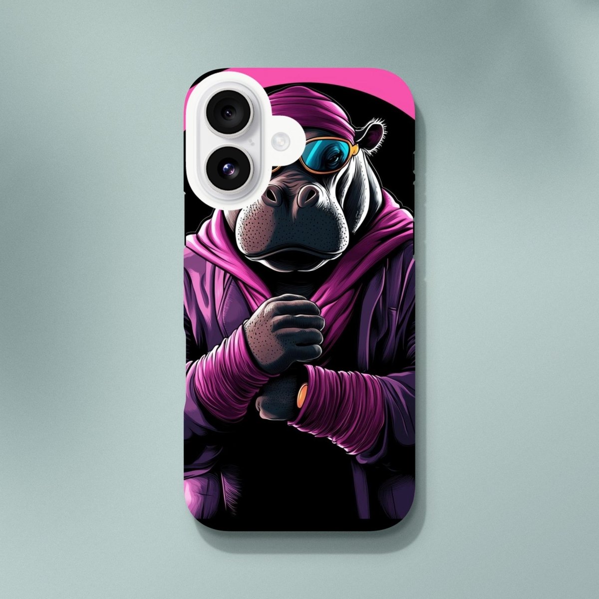 Neon Hippo Hype iPhone Tough Case - ROMAG Store