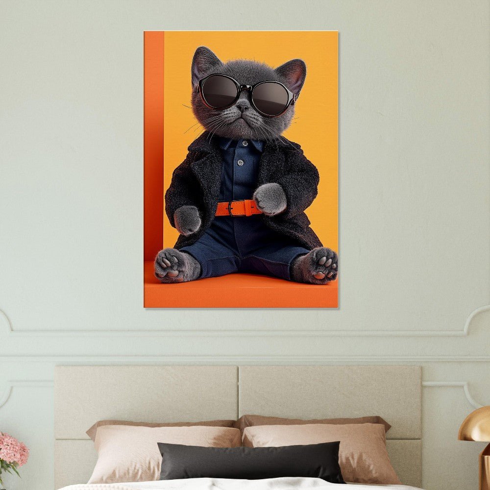 Sophisticated Cat in Shades Canvas - ROMAG Store