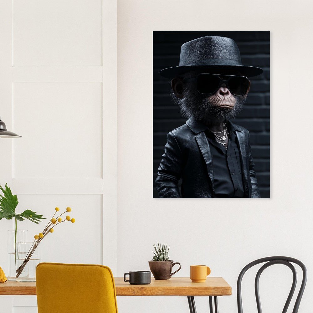 Chimp in Black Suit Canvas - ROMAG Store