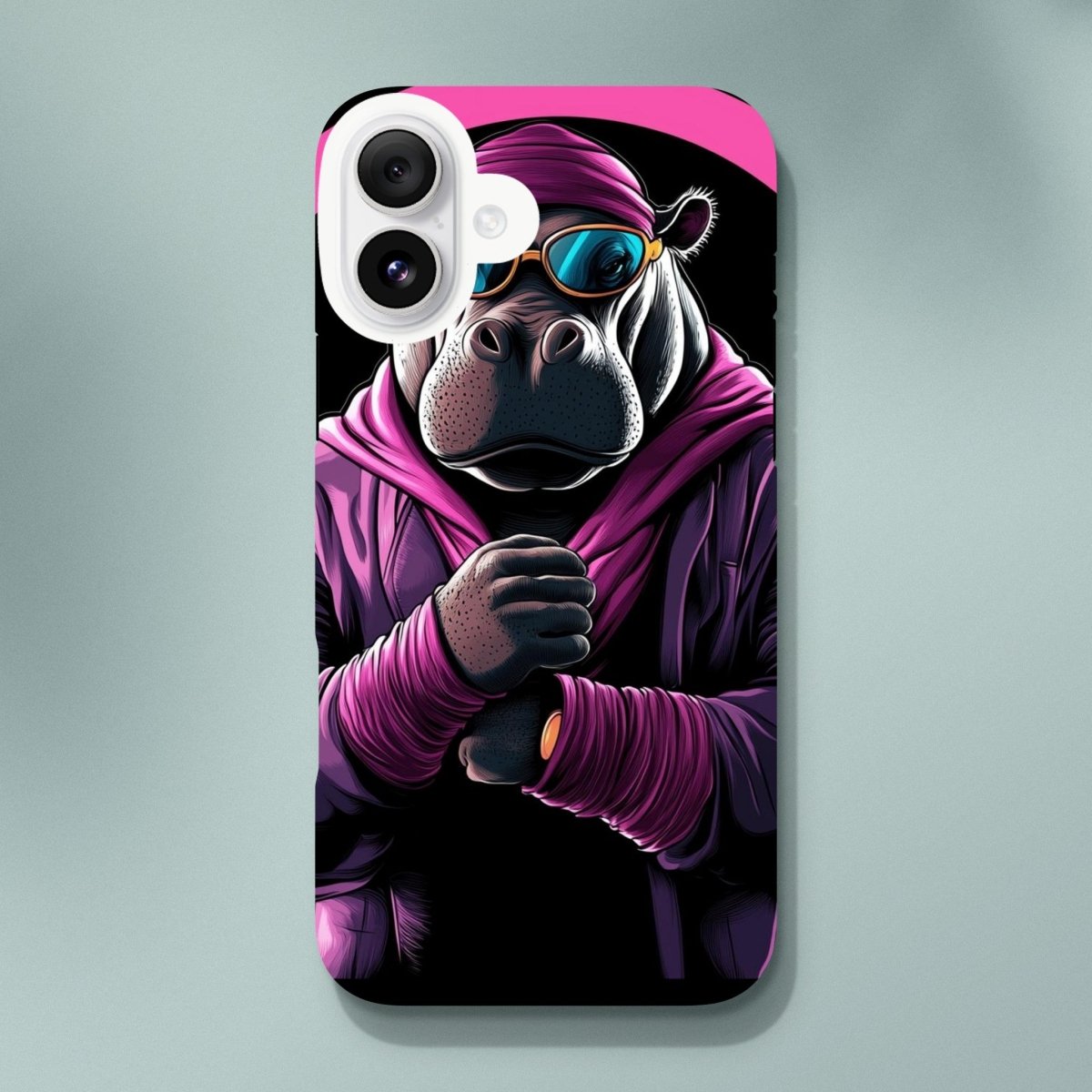 Neon Hippo Hype iPhone Tough Case - ROMAG Store