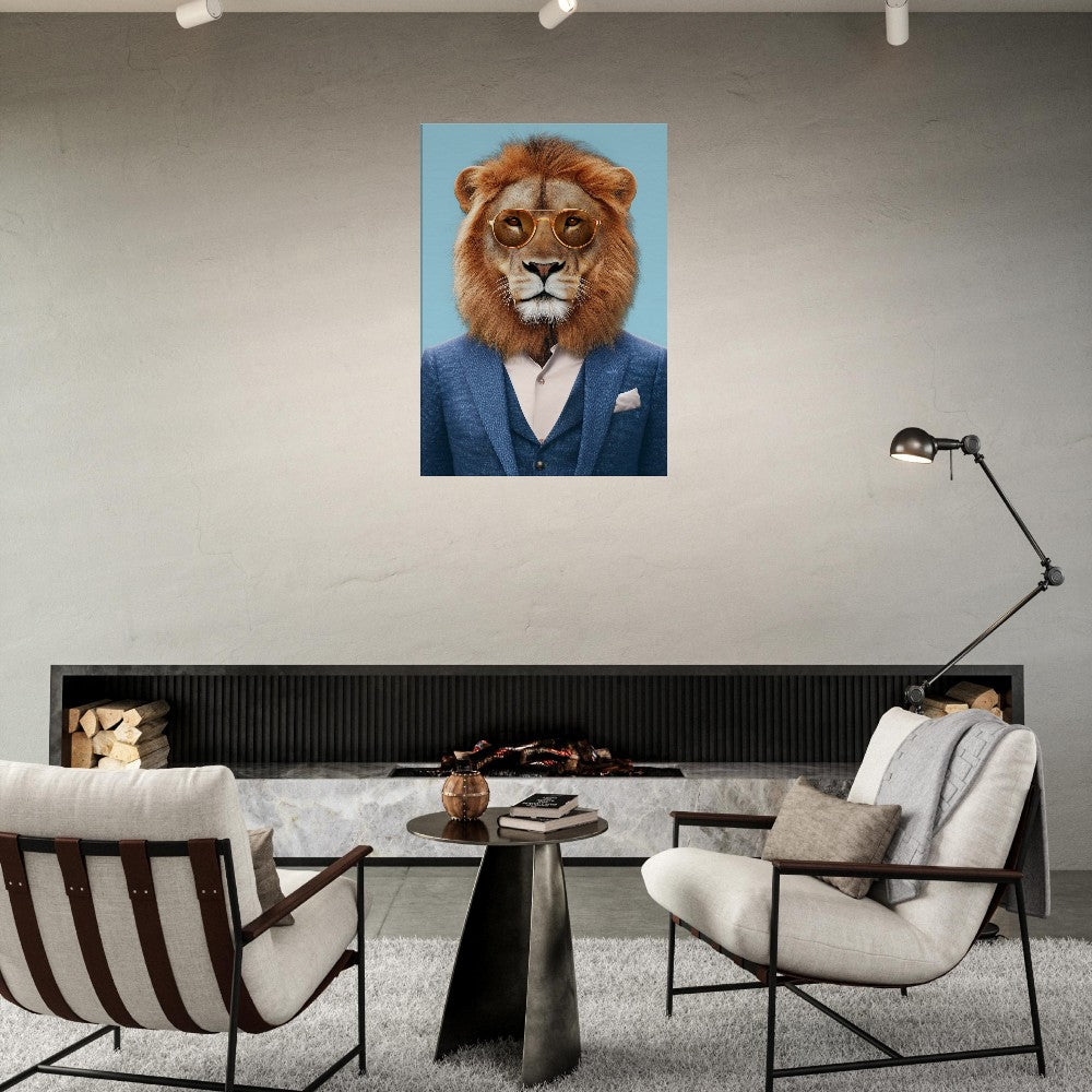 Suave Lion in Suit Canvas - ROMAG Store