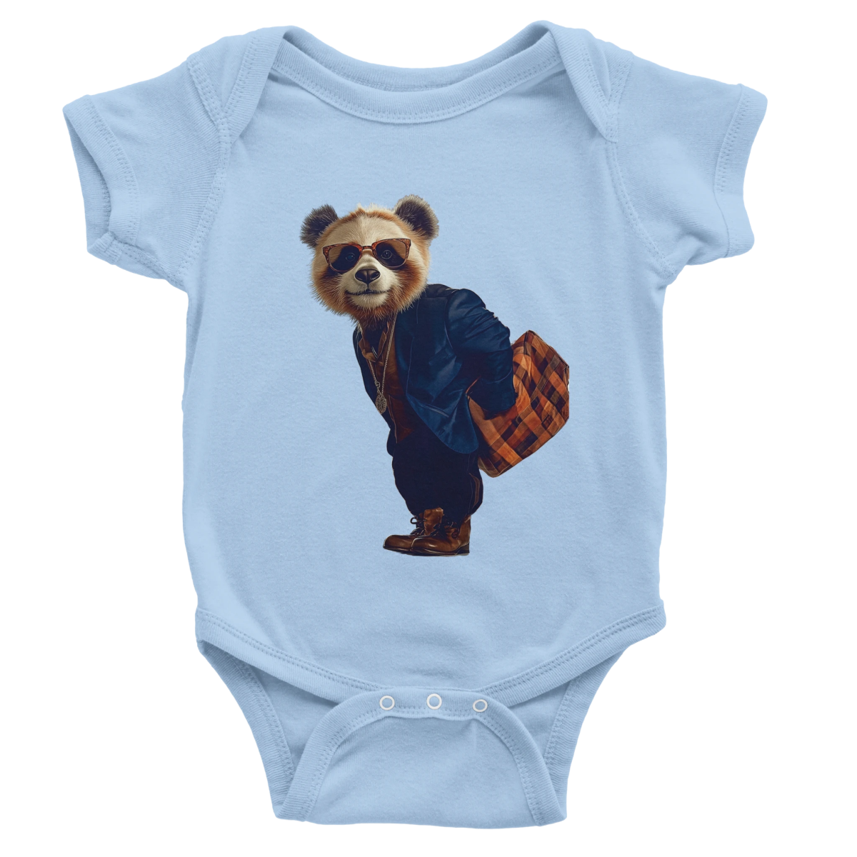 Chic Red Panda Baby Short Sleeve Bodysuit - ROMAG Store