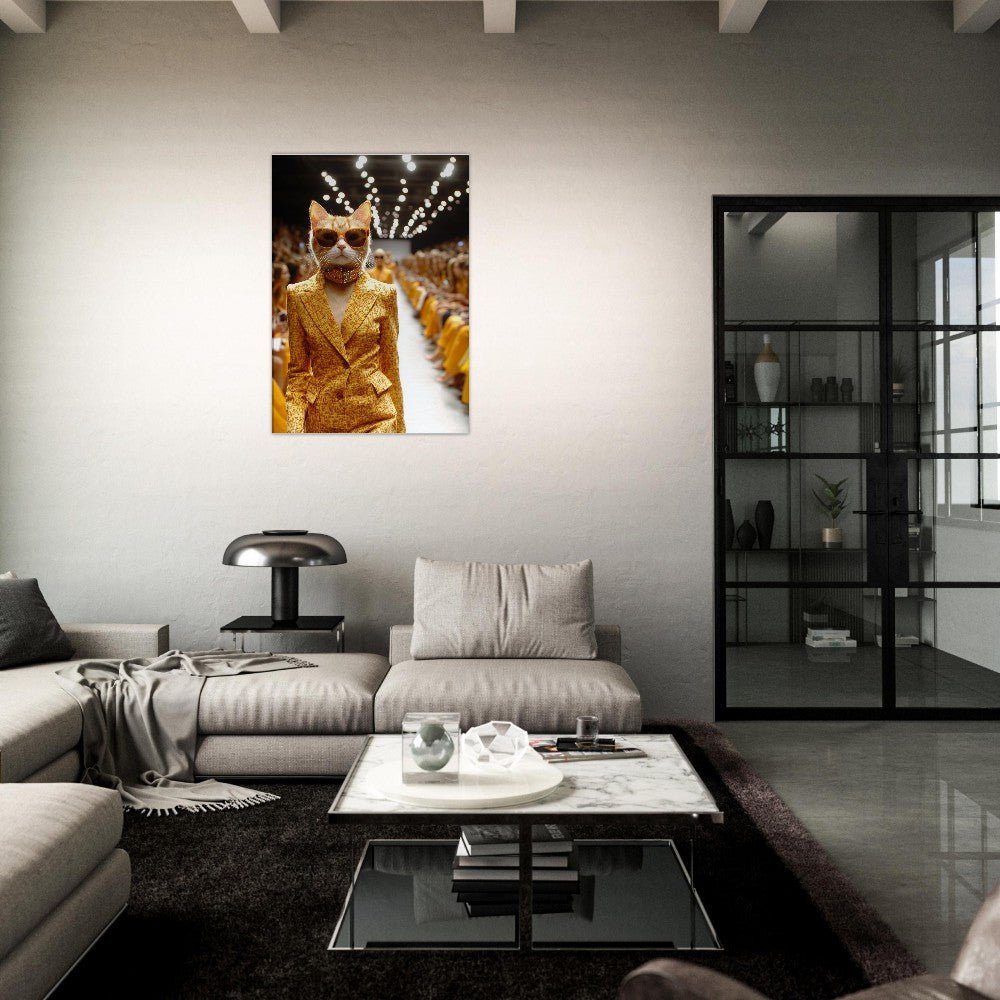 Luxury Cat Fashionista Canvas Wall Art - ROMAG Store