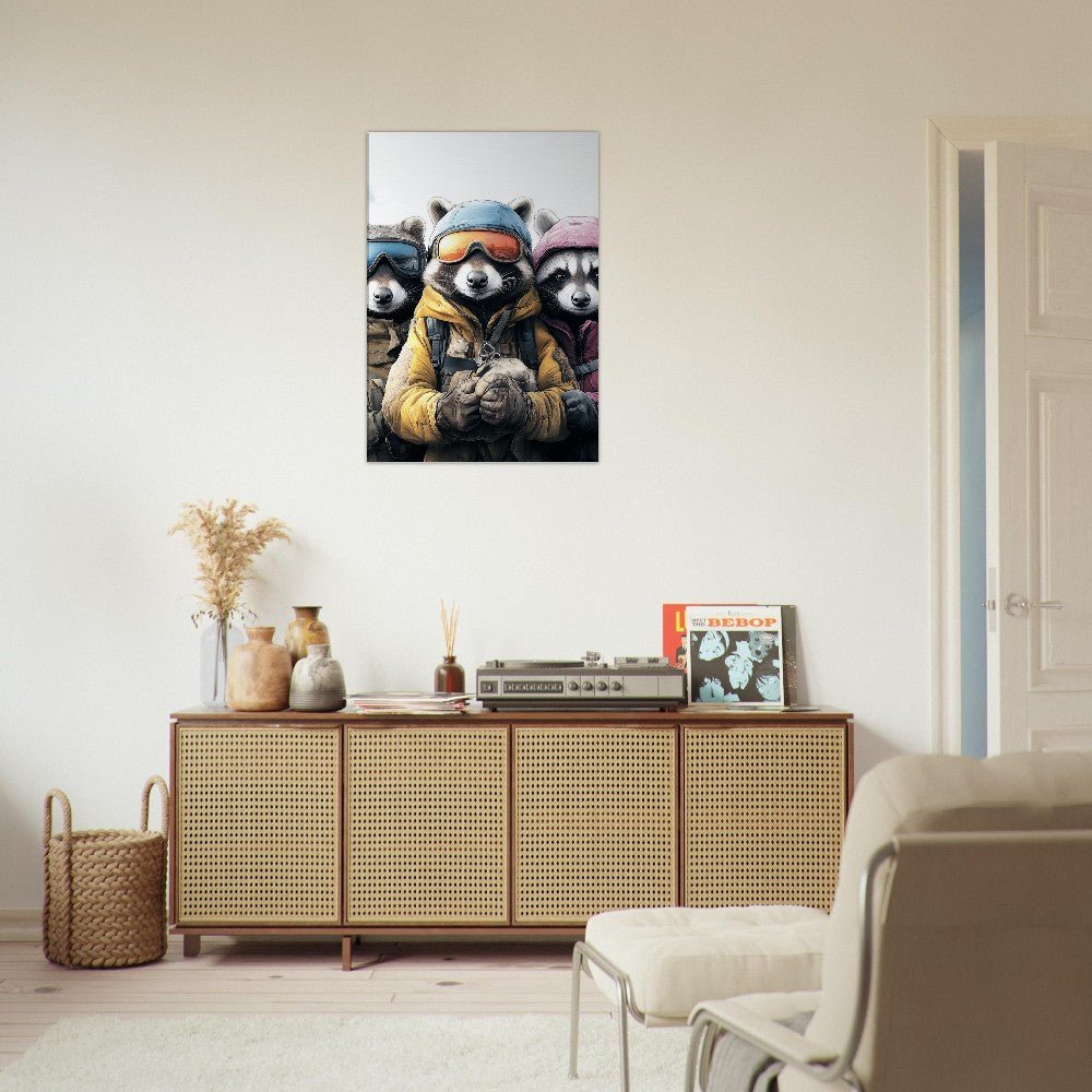 Raccoon Ski Team Canvas Print - ROMAG Store