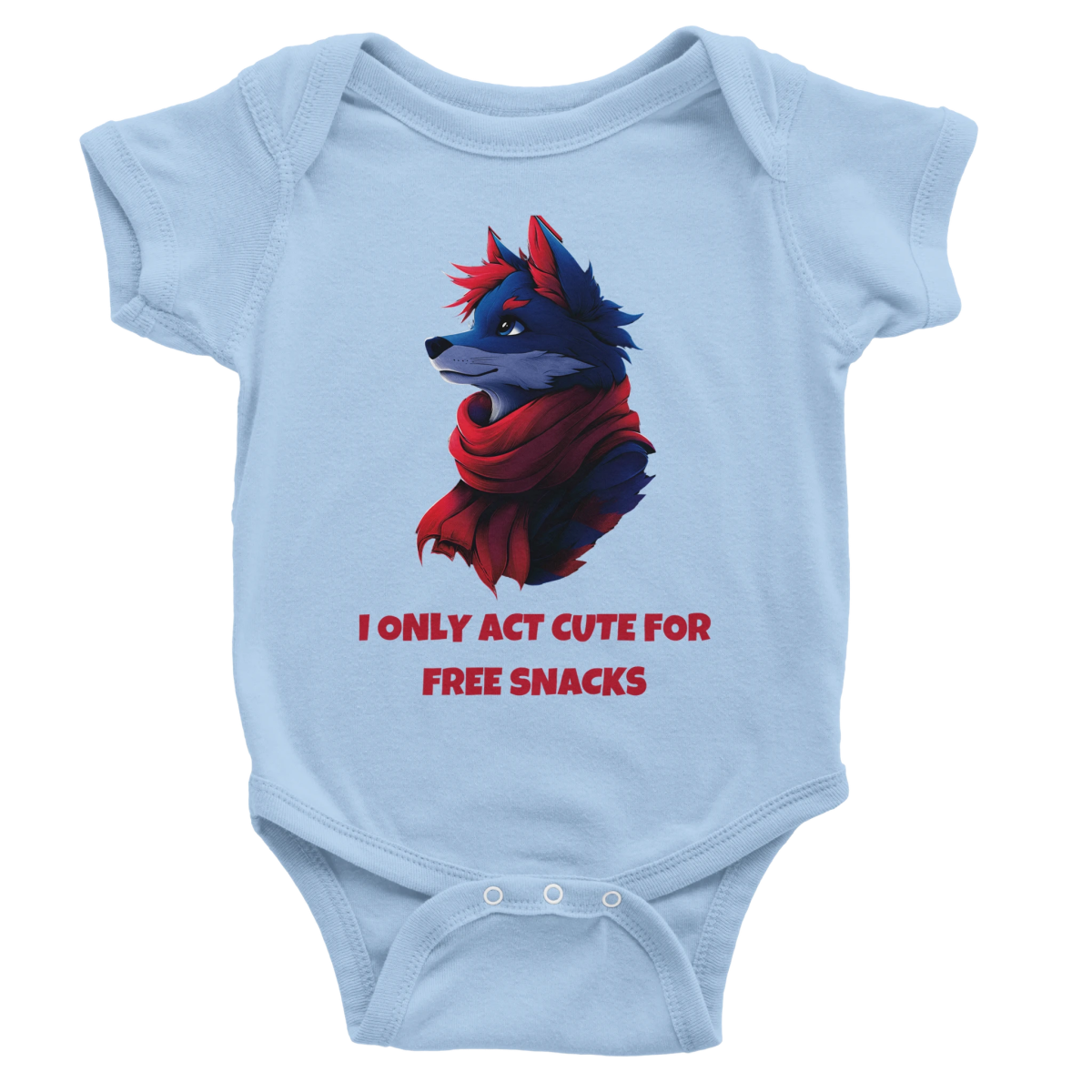 'Free Snacks' Fox Baby Short Sleeve Bodysuit - ROMAG Store