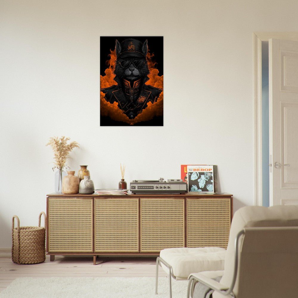 Black Cat Commander Canvas Art - ROMAG Store