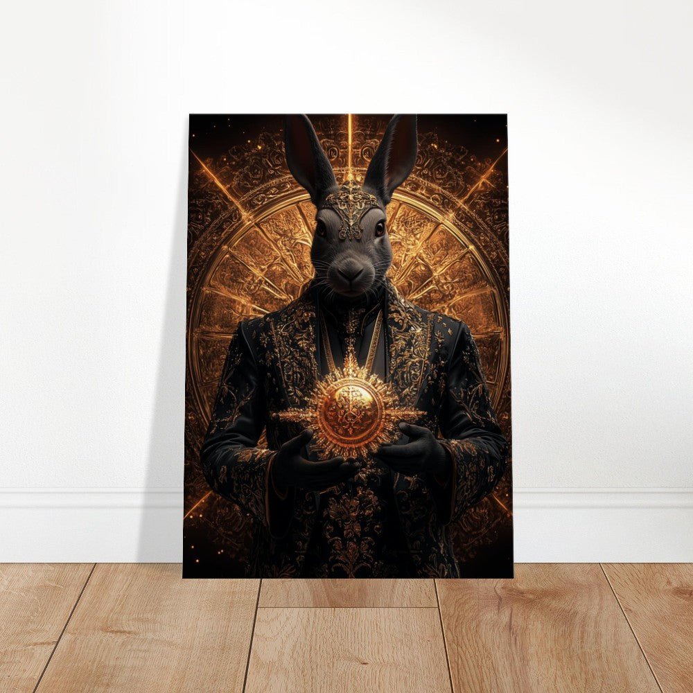 Mystical Gold&Black Regal Rabbit Canvas Wall Art - ROMAG Store
