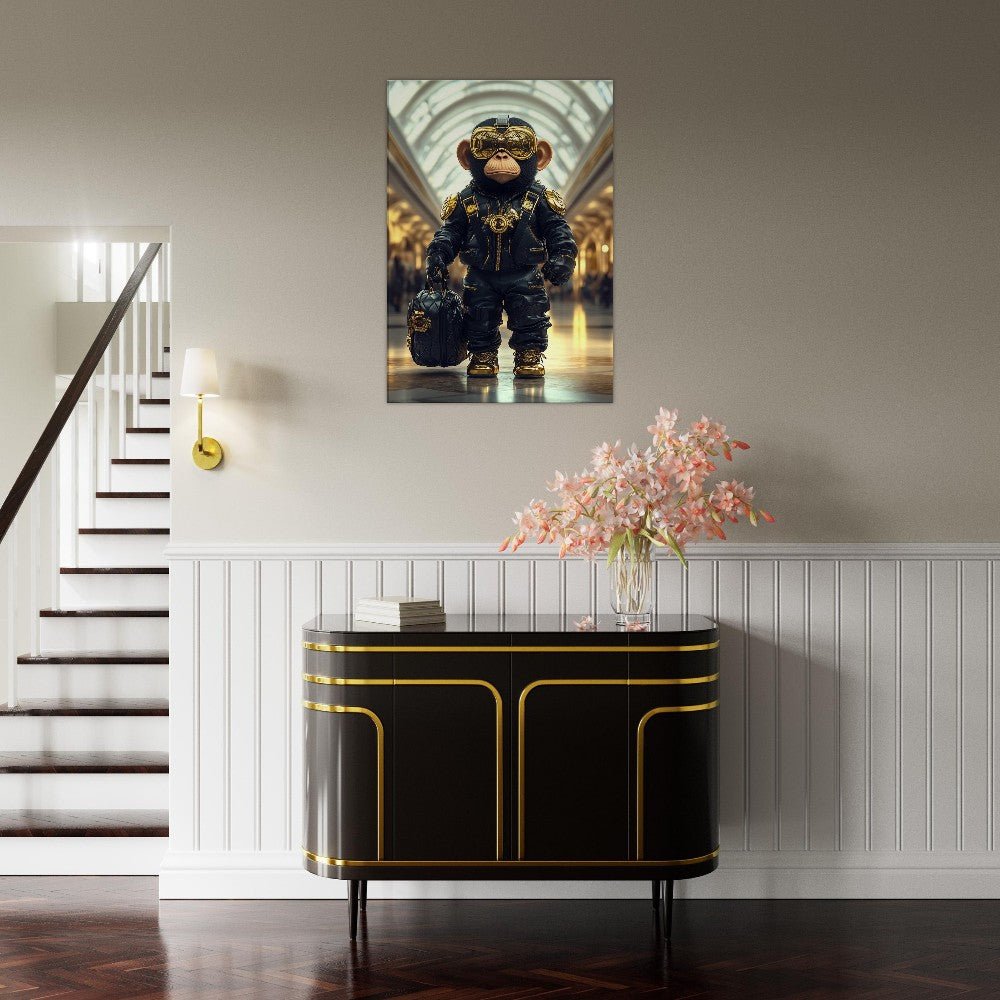 Chimp in Gold Goggles Canvas - ROMAG Store