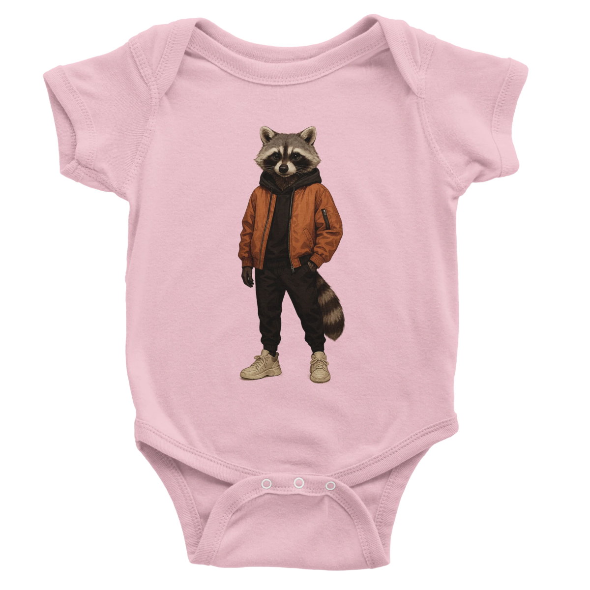 Cool Raccoon Baby Short Sleeve Bodysuit - ROMAG Store