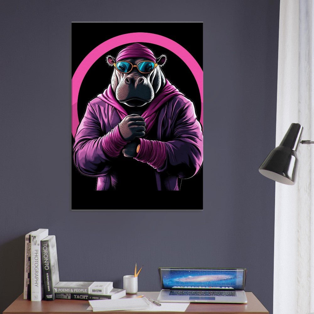 Urban Hippo in Pink Canvas Art - ROMAG Store