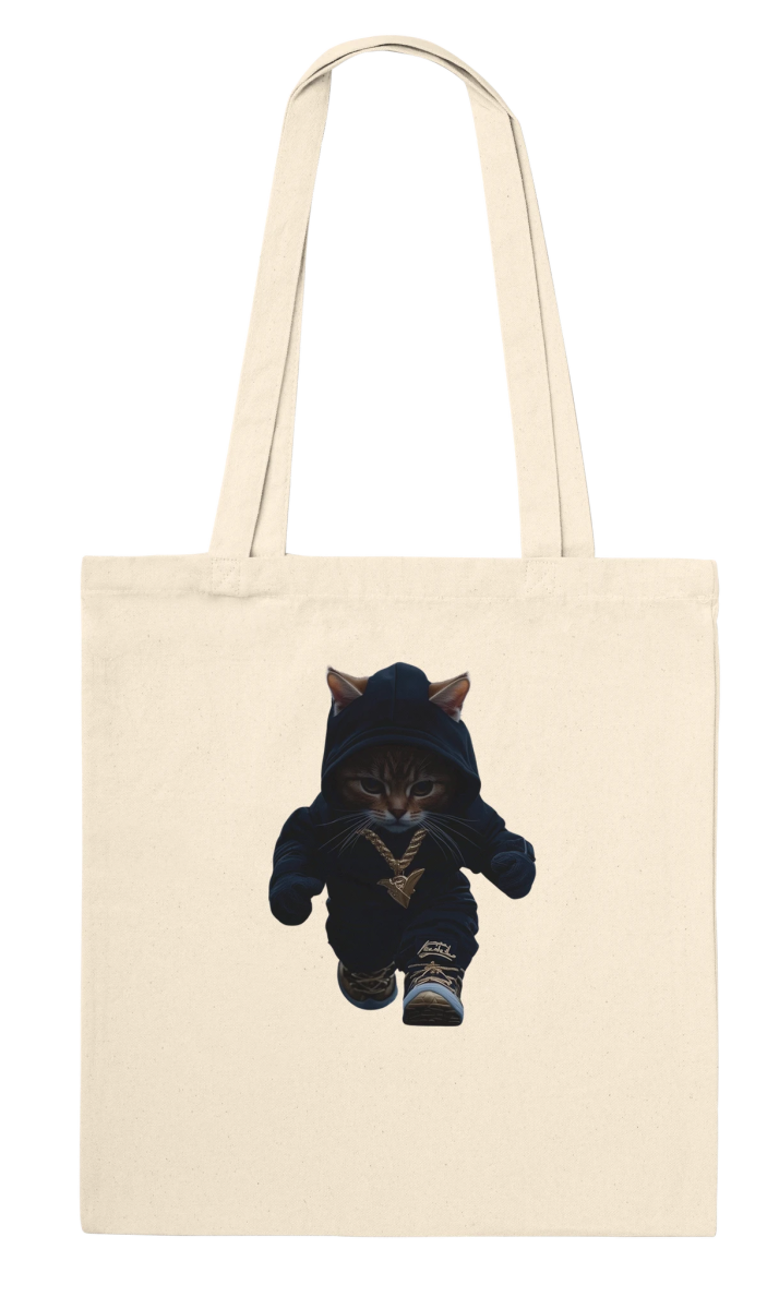 Gangsta Cat Streetwear Tote Bag - ROMAG Store