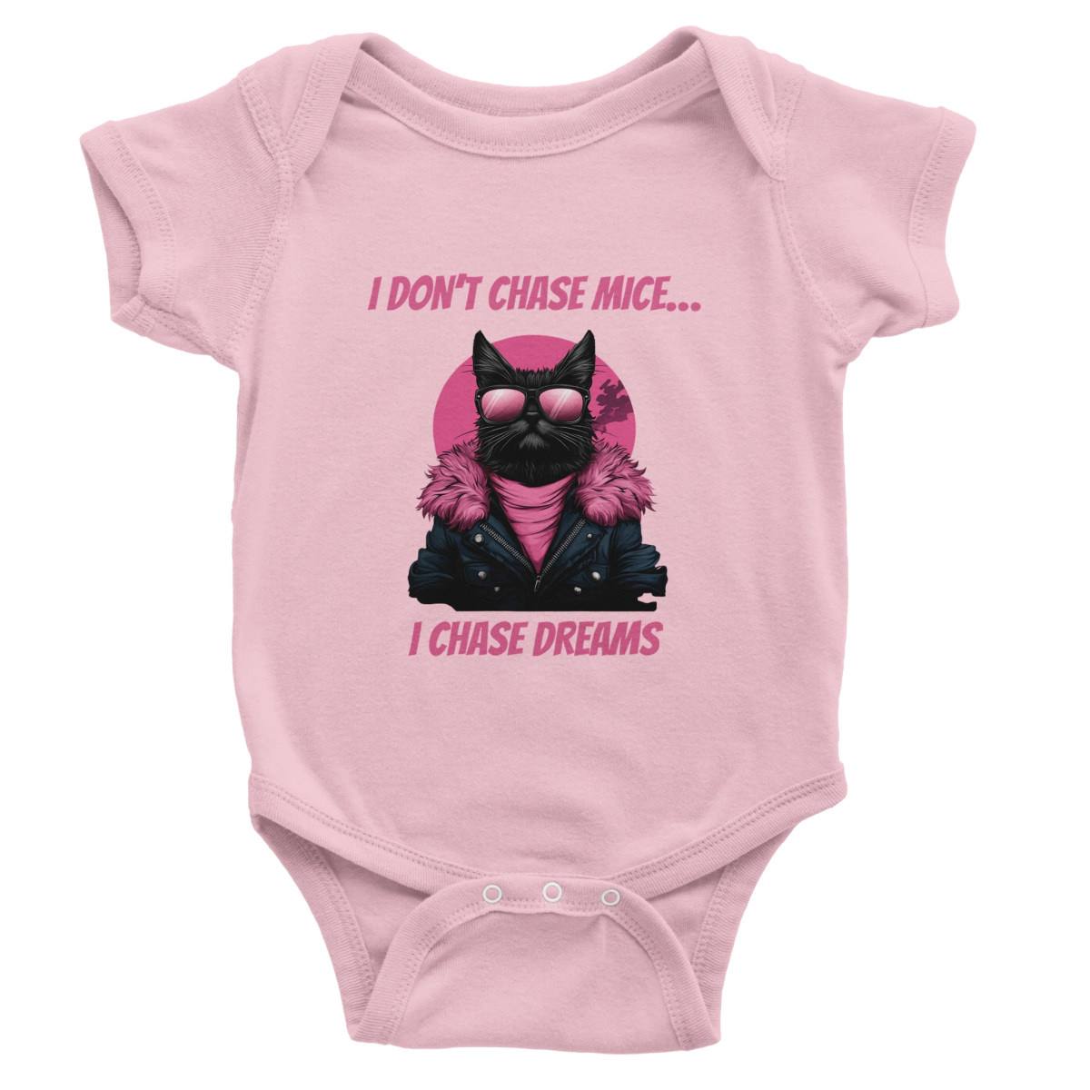 Retro '80s Cool Cat Baby Short Sleeve Bodysuit - ROMAG Store