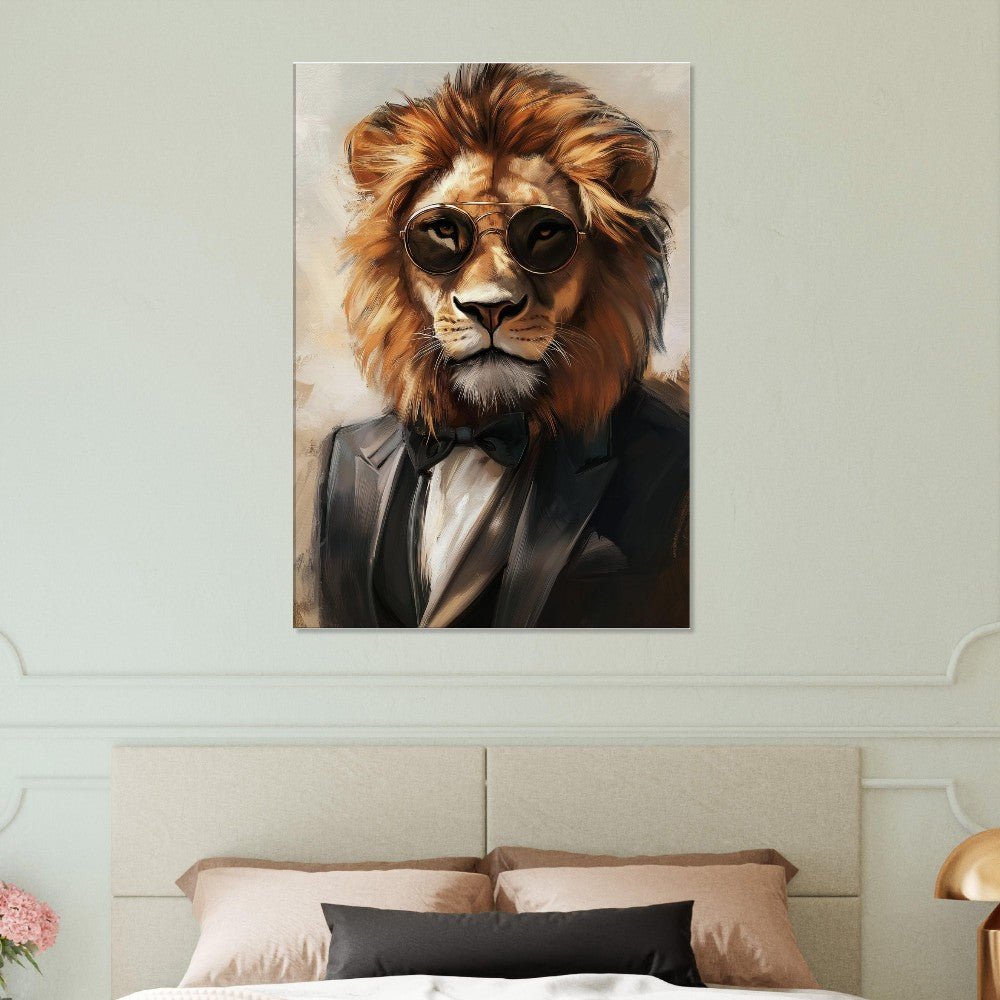 Lion in Suit Canvas Wall Art - ROMAG Store
