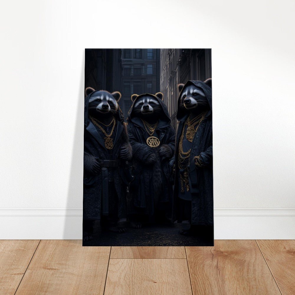 Urban Raccoon Gangster Canvas Art - ROMAG Store
