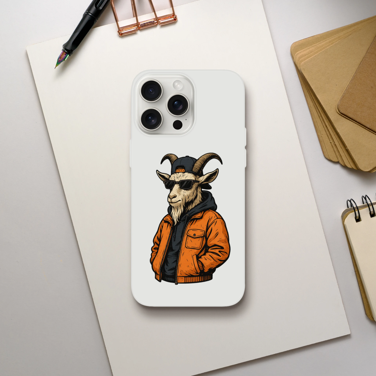 Cool Goat in Streetwear iPhone Flexi Case - ROMAG Store