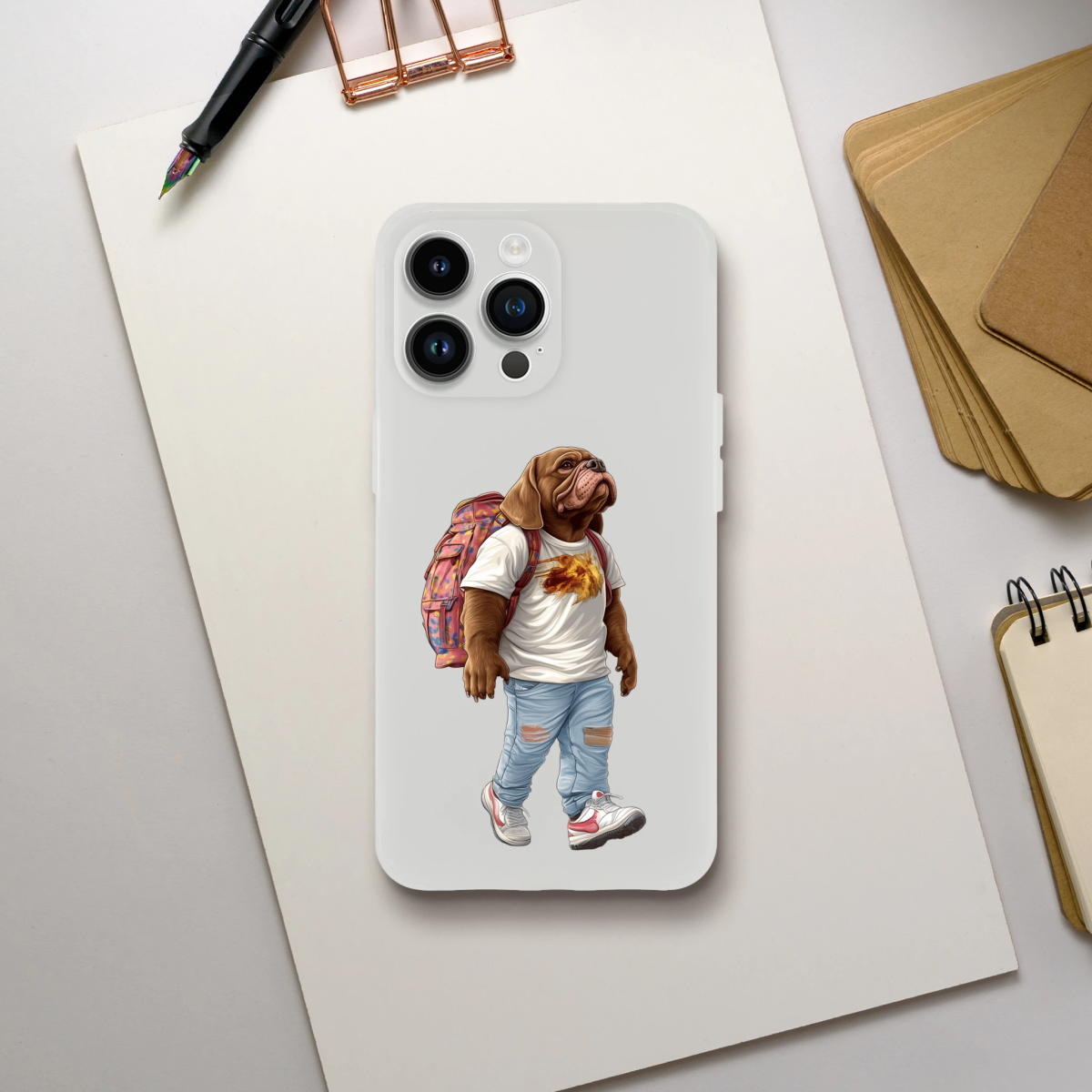 Cool Bulldog Traveler iPhone Flexi Case - ROMAG Store