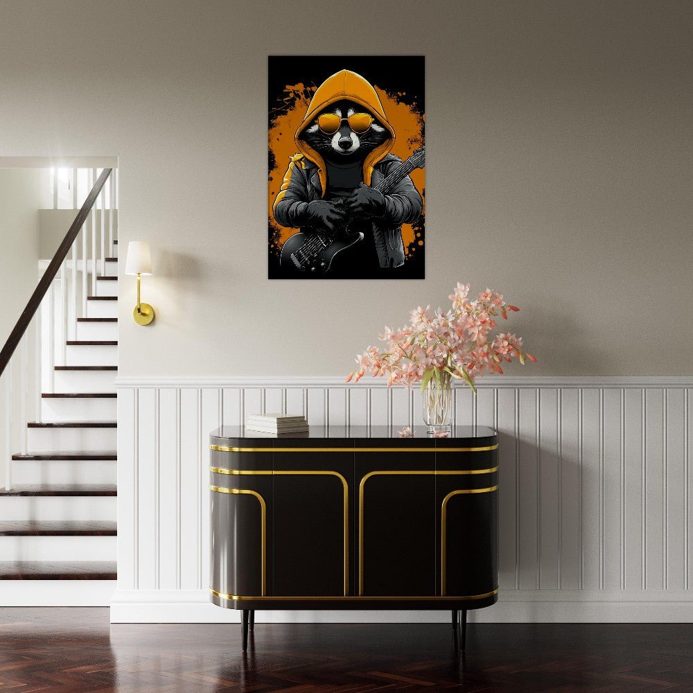 Rockstar Raccoon Canvas Art - ROMAG Store