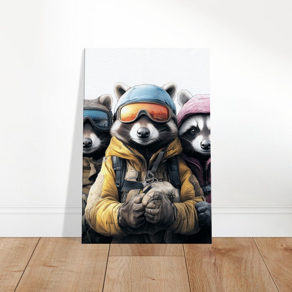 Raccoon Ski Team Canvas Print - ROMAG Store