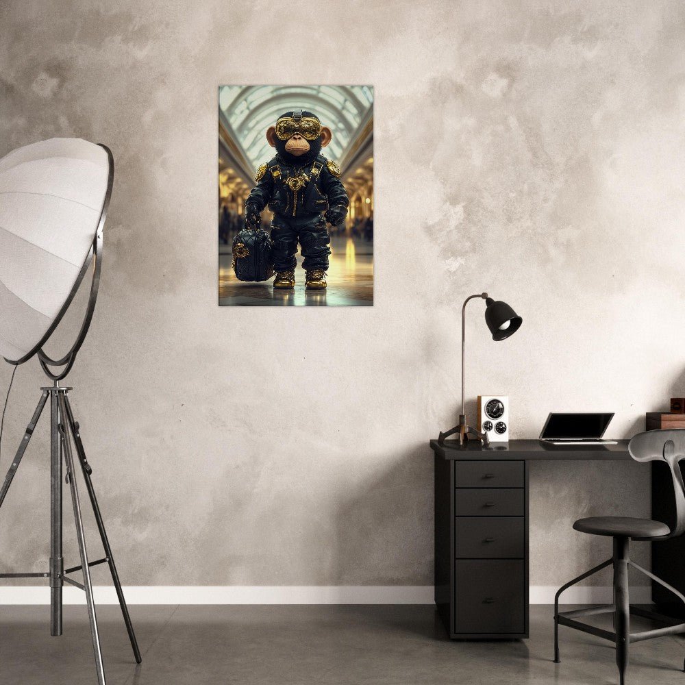 Chimp in Gold Goggles Canvas - ROMAG Store