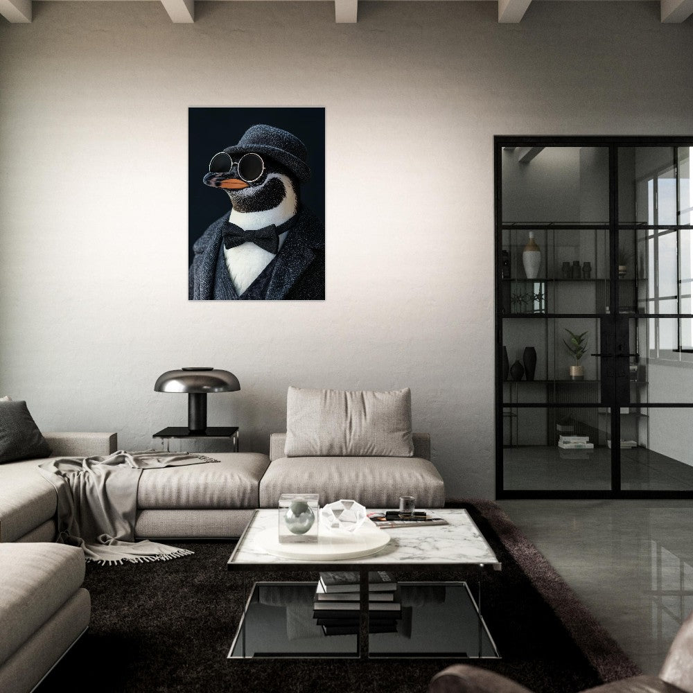 Dapper Penguin in Suit Canvas - ROMAG Store
