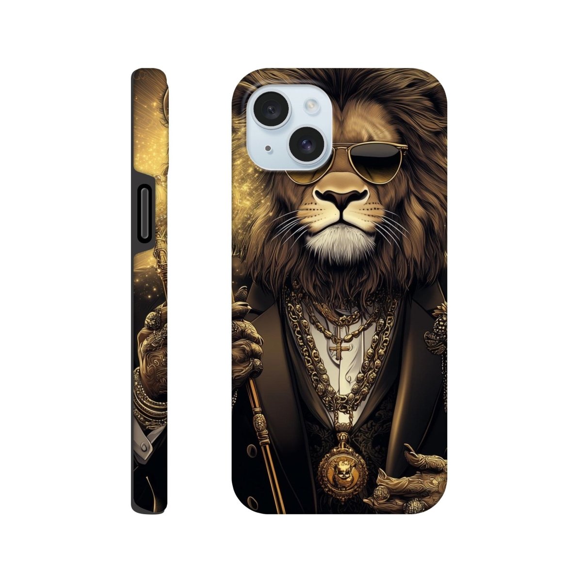 Regal Lion in Gold Glitz iPhone Tough Case - ROMAG Store