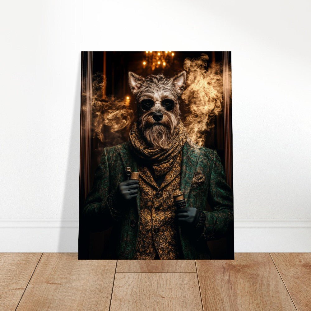 Dapper Dog with Vape Canvas Art - ROMAG Store