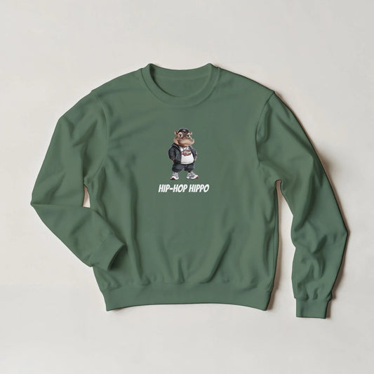 Hip - Hop Hippo Sweatshirt – Streetwear Graphic Tee in 6 Colors - ROMAG Store