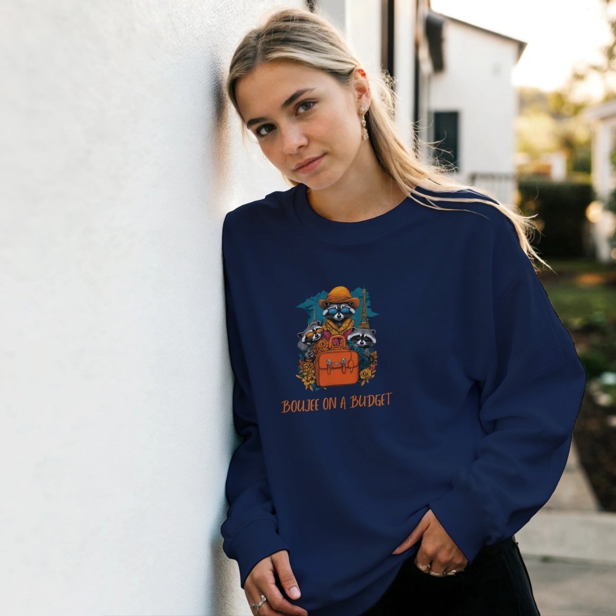 Boujee on a Budget Raccoon Sweatshirt - ROMAG Store