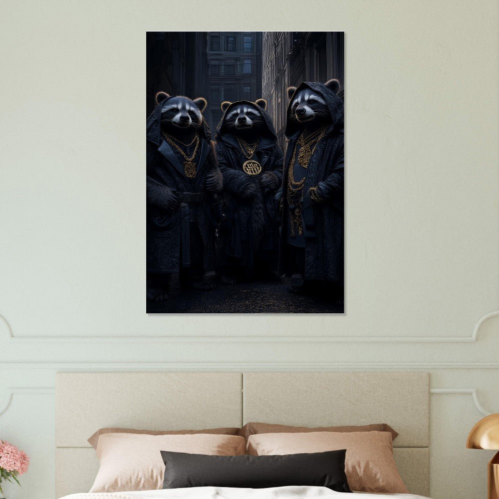Urban Raccoon Gangster Canvas Art - ROMAG Store