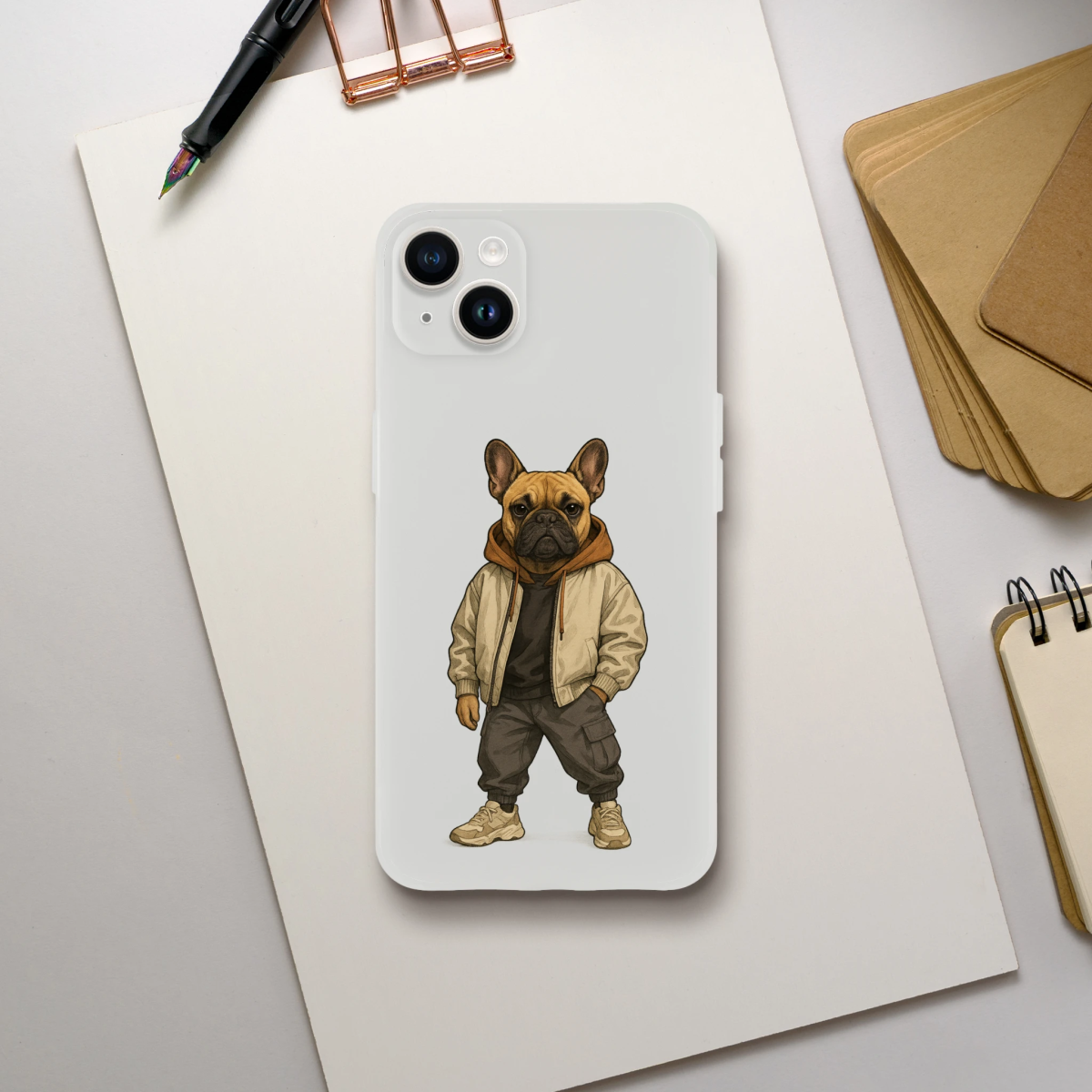 Chic French Bulldog Streetwear iPhone Flexi Case - ROMAG Store