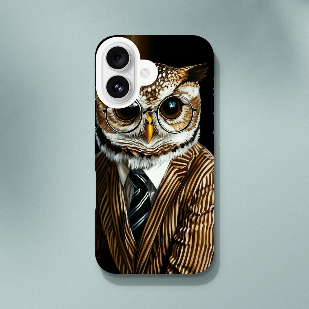 Sophisticated Owl in Pinstripes iPhone Tough Case - ROMAG Store