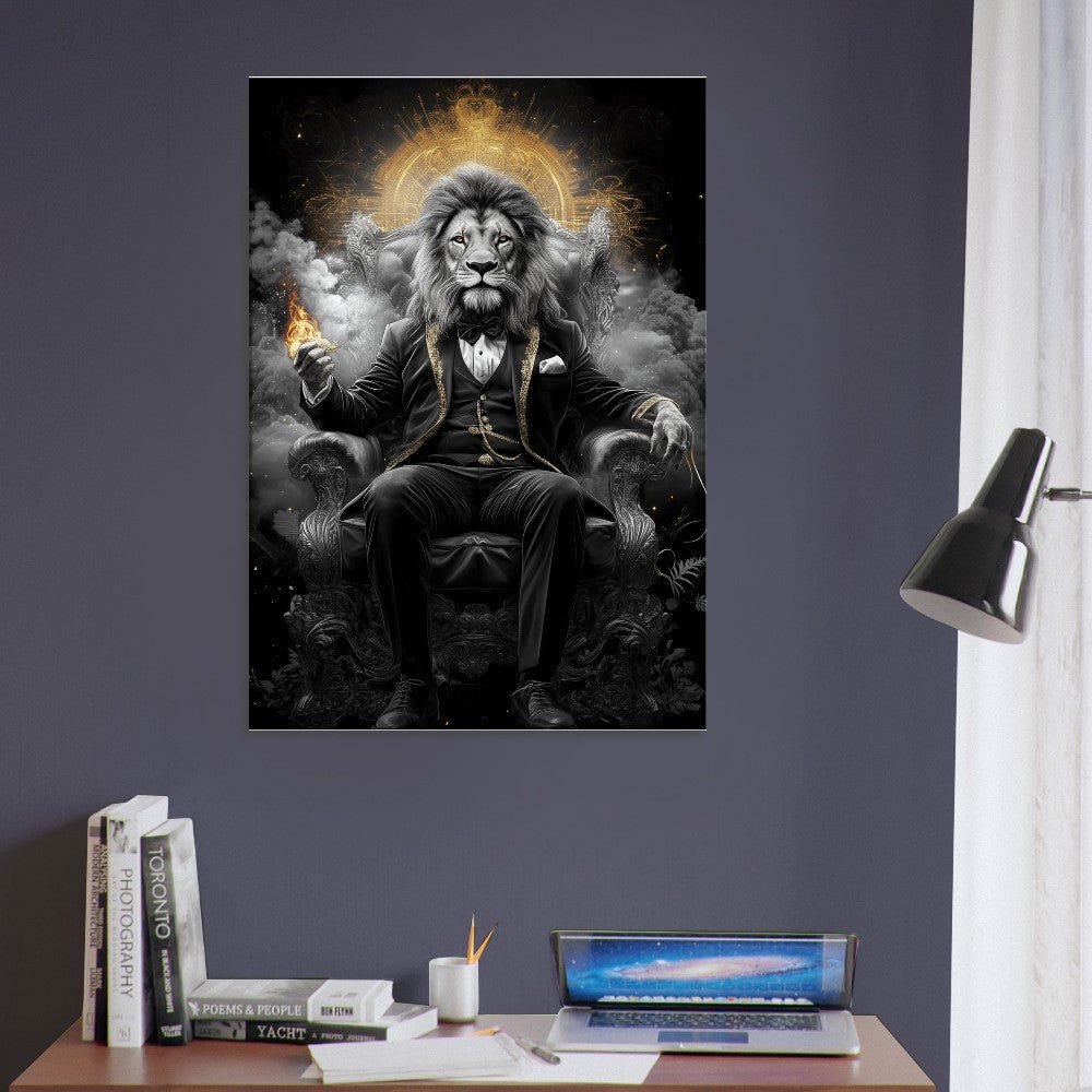 Regal Lion in Tuxedo Canvas Art - ROMAG Store