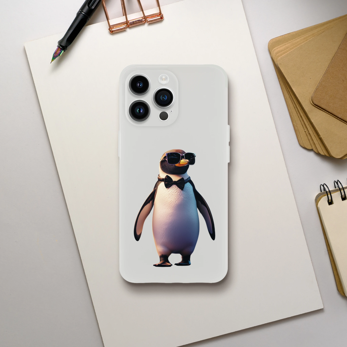 Chic Dapper Penguin iPhone Flexi Case - ROMAG Store