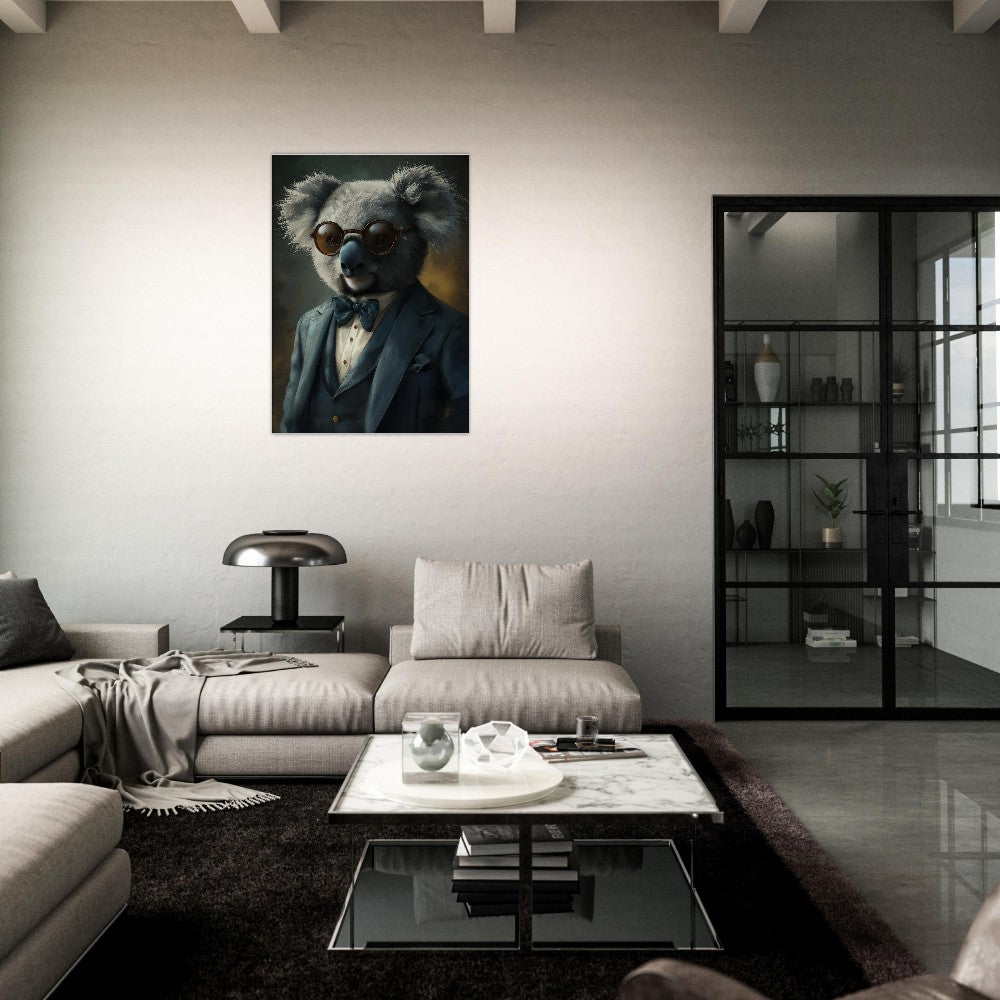 Sophisticated Koala in Suit Canvas Art - ROMAG Store
