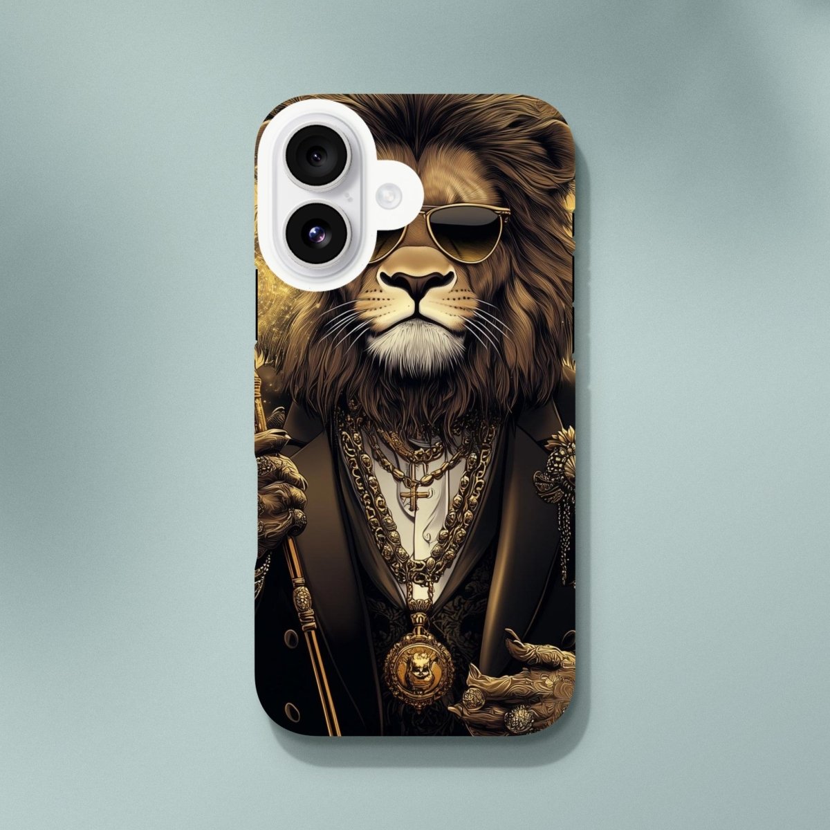 Regal Lion in Gold Glitz iPhone Tough Case - ROMAG Store