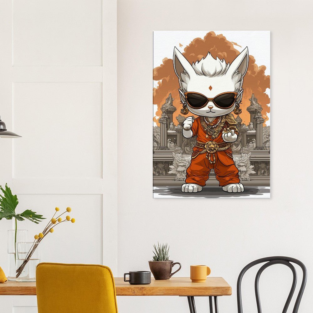 Chic Cat in Robe Canvas Art - ROMAG Store